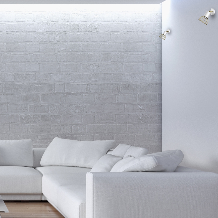 Seinäkohdevalo DANTE 1xGU10/25W/230V valkoinen/kulta