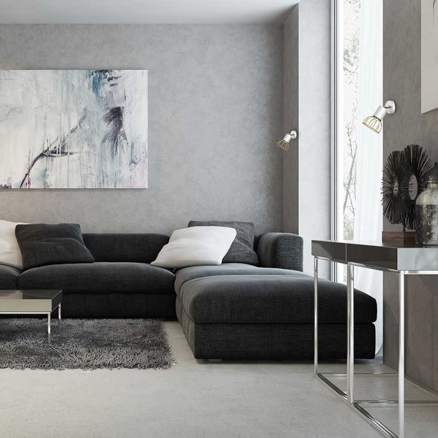 Seinäkohdevalo DANTE 1xGU10/25W/230V valkoinen/kulta