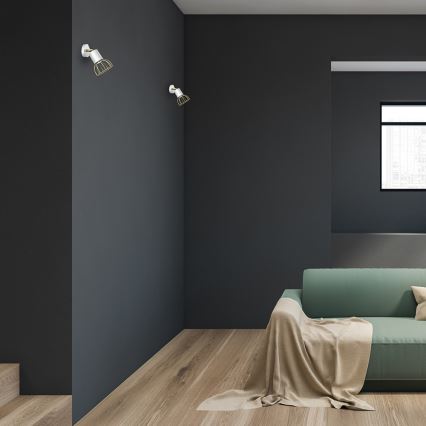 Seinäkohdevalo DANTE 1xGU10/25W/230V valkoinen/kulta