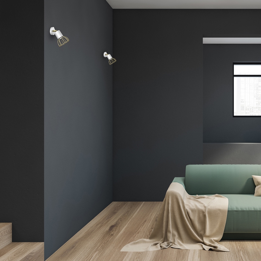 Seinäkohdevalo DANTE 1xGU10/25W/230V valkoinen/kulta