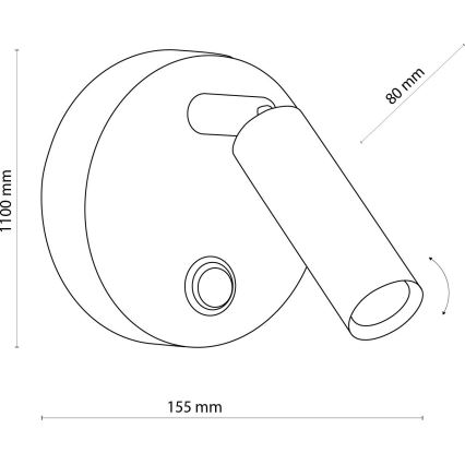 Seinäkohdevalo ENZO 1xG9/8W/230V musta