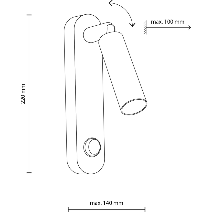 Seinäkohdevalo ENZO 1xG9/8W/230V musta/kulta