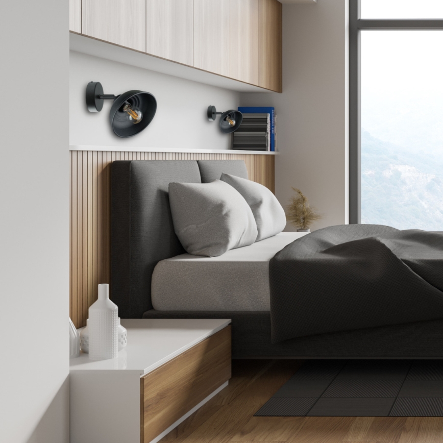 Seinäkohdevalo FAUN 1xE27/60W/230V musta