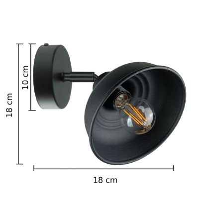 Seinäkohdevalo FAUN 1xE27/60W/230V musta