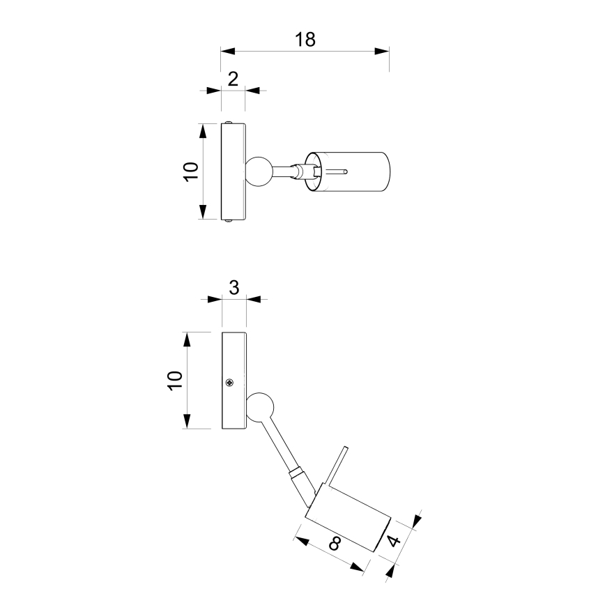 Seinäkohdevalo IRIS 1xGU10/MR11/40W/230V musta/kulta