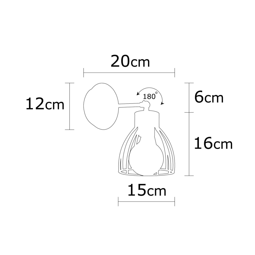 Seinäkohdevalo KEMAH 1xE27/100W/230V