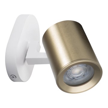 Seinäkohdevalo LAURIN 1xGU10/10W/230V messinki/valkoinen