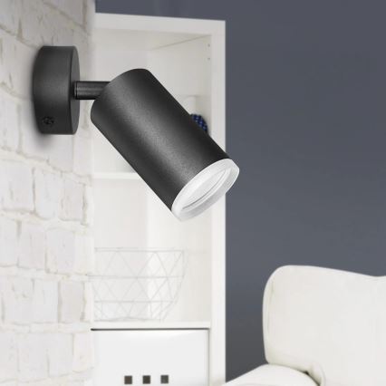 Seinäkohdevalo LONDON 1xGU10/10W/230V musta