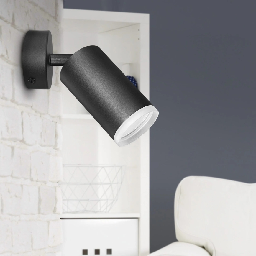 Seinäkohdevalo LONDON 1xGU10/10W/230V musta