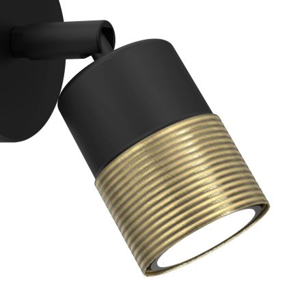 Seinäkohdevalo MIZU 1xGU10/8W/230V musta/messinki