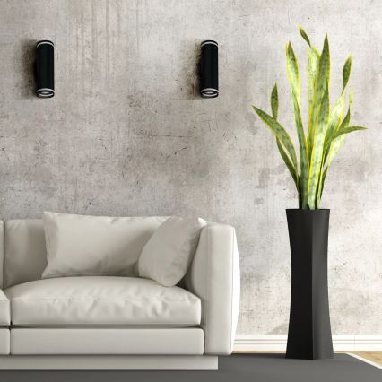 Seinäkohdevalo PARIISI 2xGU10/10W/230V IP20 musta