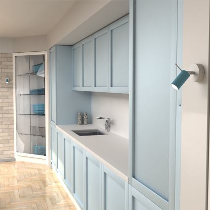 Seinäkohdevalo PRESTON 1xGU10/MR11/40W/230V sininen