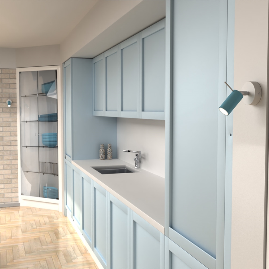 Seinäkohdevalo PRESTON 1xGU10/MR11/40W/230V sininen