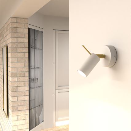 Seinäkohdevalo PRESTON 1xGU10/MR11/40W/230V valkoinen/kulta