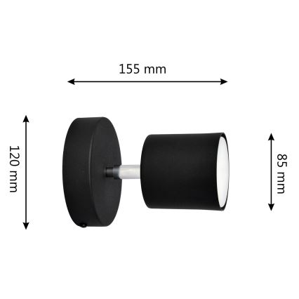 Seinäkohdevalo PUNTA 1xGX53/10W/230V musta