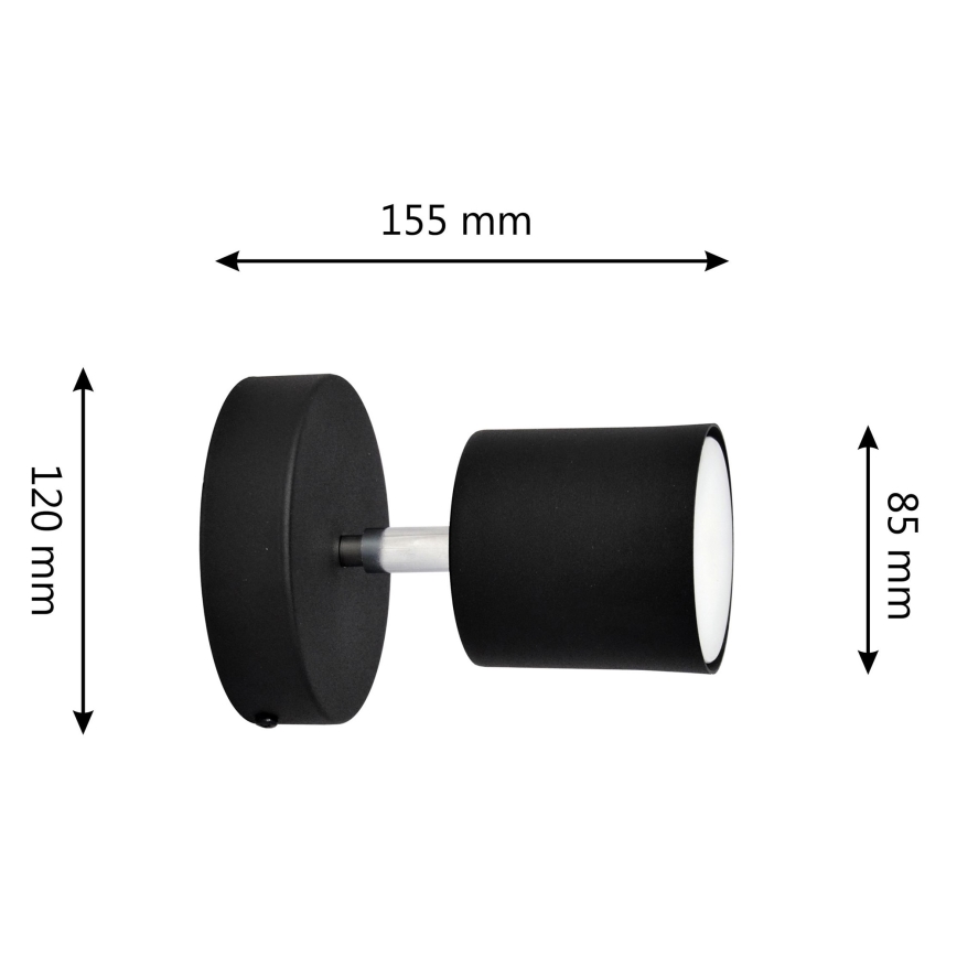 Seinäkohdevalo PUNTA 1xGX53/10W/230V musta