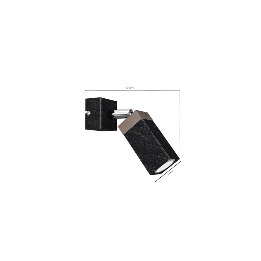 Seinäkohdevalo SOLO 1xGU10/MR11/40W/230V musta