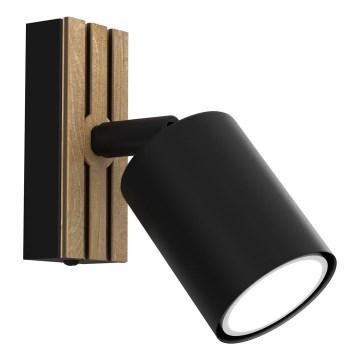 Seinäkohdevalo TERRA 1xGU10/8W/230V musta/tammi