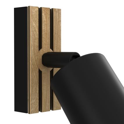 Seinäkohdevalo TERRA 1xGU10/8W/230V musta/tammi