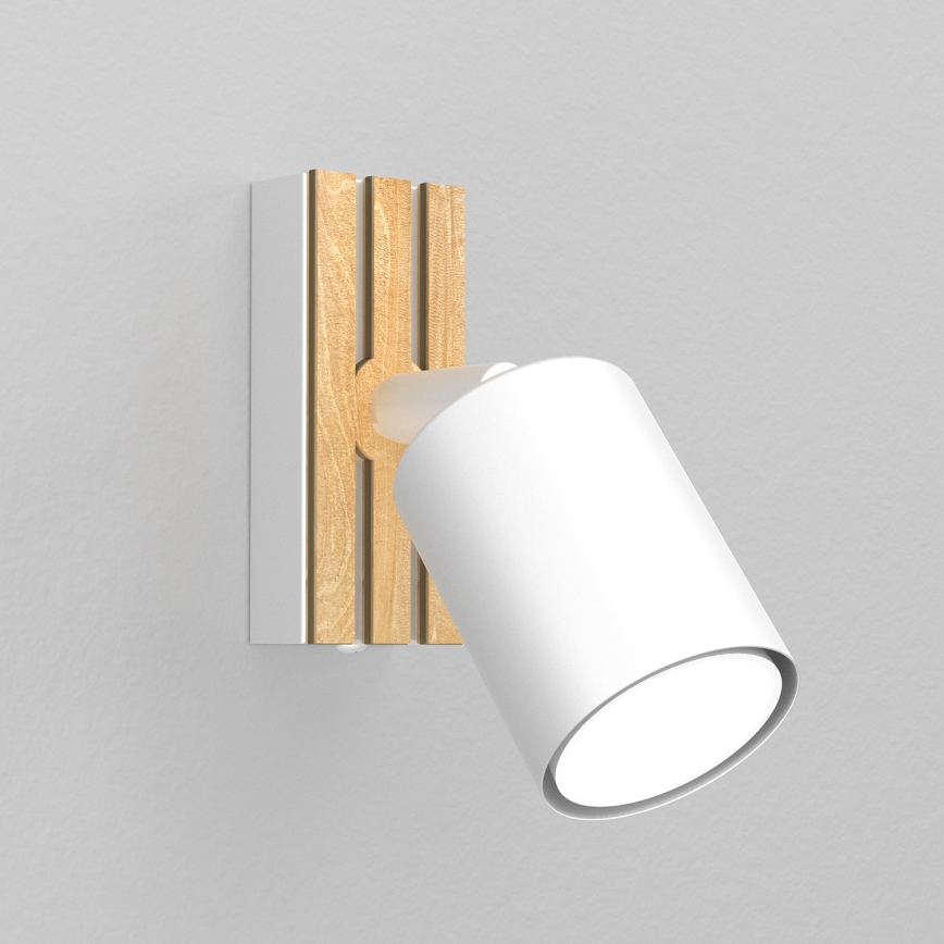 Seinäkohdevalo TERRA 1xGU10/8W/230V valkoinen/tammi