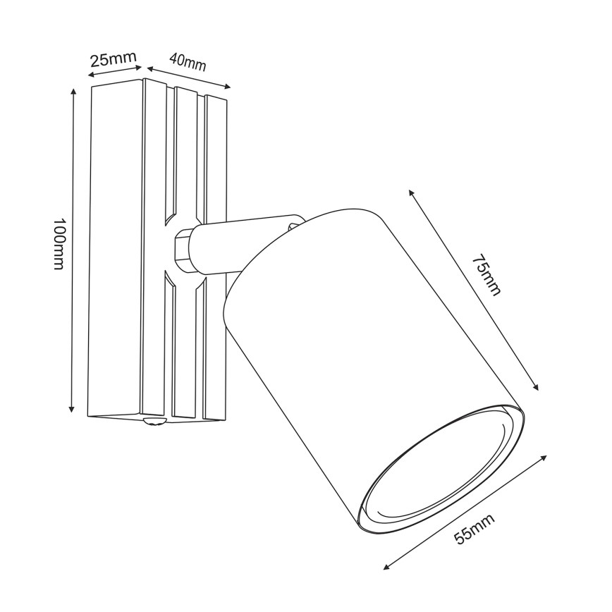 Seinäkohdevalo TERRA 1xGU10/8W/230V valkoinen/tammi