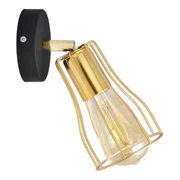 Seinäkohdevalo TUBE 1xE27/15W/230V kultainen/musta