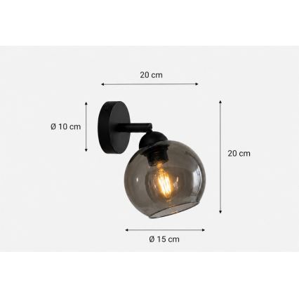 Seinäkohdevalo UNO 1xE27/60W/230V musta
