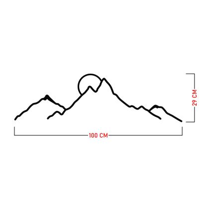 Seinäkoriste 100x29 cm vuoret metalli