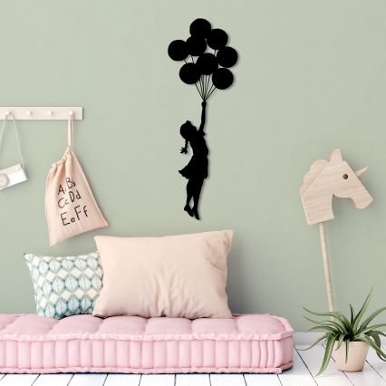 Seinäkoriste 100x34 cm tyttö metalli