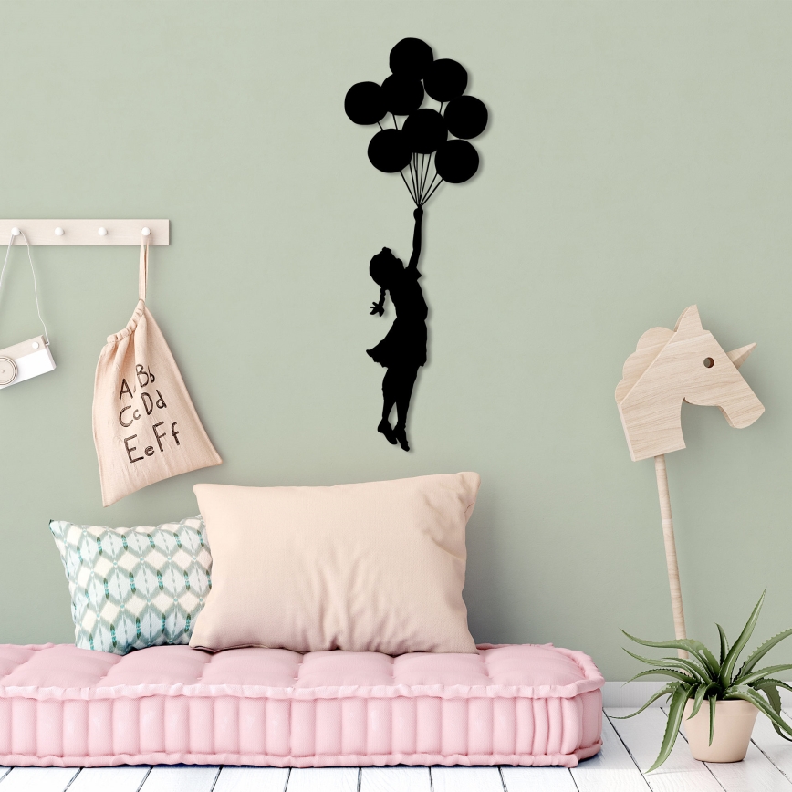 Seinäkoriste 100x34 cm tyttö metalli