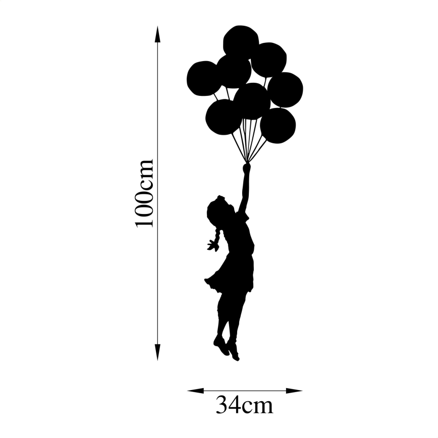 Seinäkoriste 100x34 cm tyttö metalli