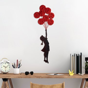 Seinäkoriste 100x34 cm tyttö metalli/sammal