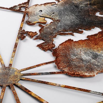 Seinäkoriste 120x60 cm maailman kartta metalli