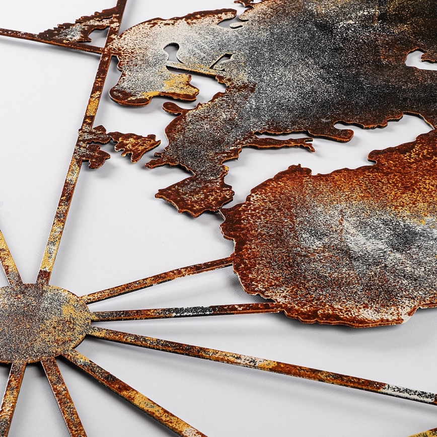 Seinäkoriste 120x60 cm maailman kartta metalli