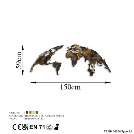 Seinäkoriste 2 kpl 150x59 cm planeetta metalli