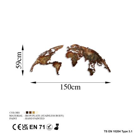 Seinäkoriste 2 kpl 150x59 planeetta metalli