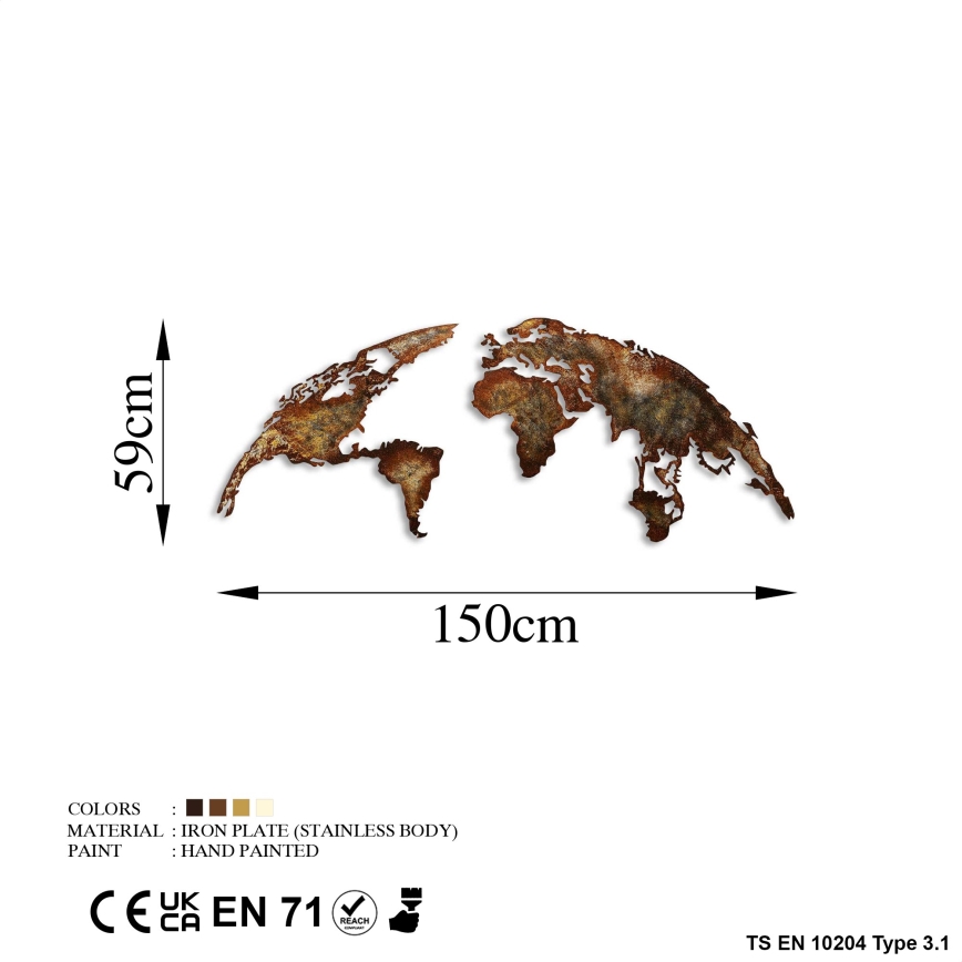 Seinäkoriste 2 kpl 150x59 planeetta metalli
