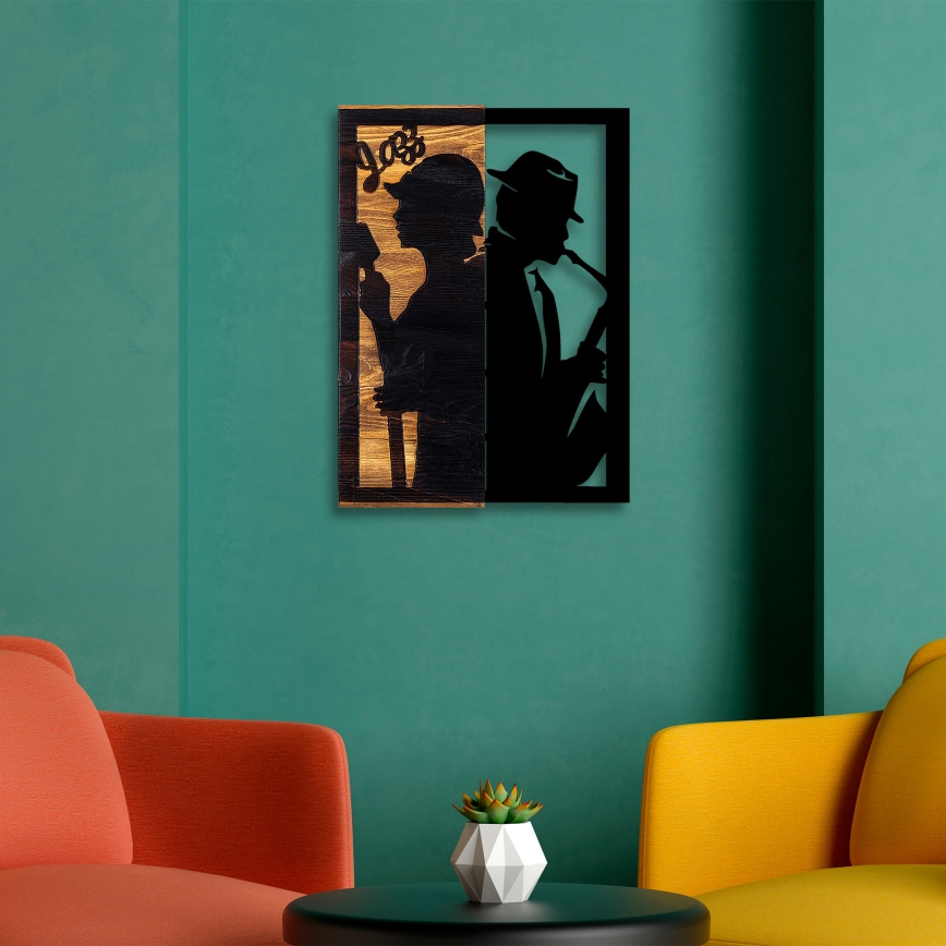 Seinäkoriste 32x50 cm jazz puu/metalli