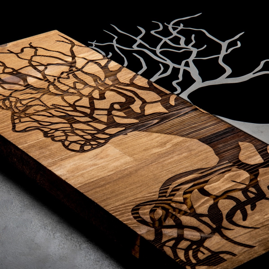 Seinäkoriste 45x58 cm Elämän puu puu/metalli