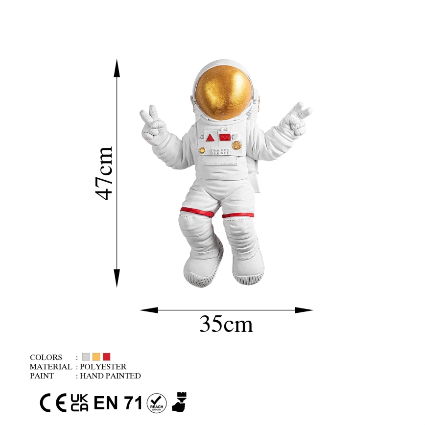 Seinäkoriste 47x35 cm astronaut kulta