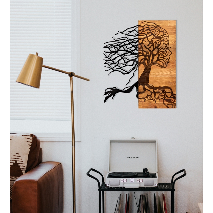 Seinäkoriste 47x58 cm Elämän puu puu/metalli