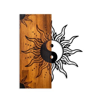 Seinäkoriste 50x58 cm jin jang puu/metalli