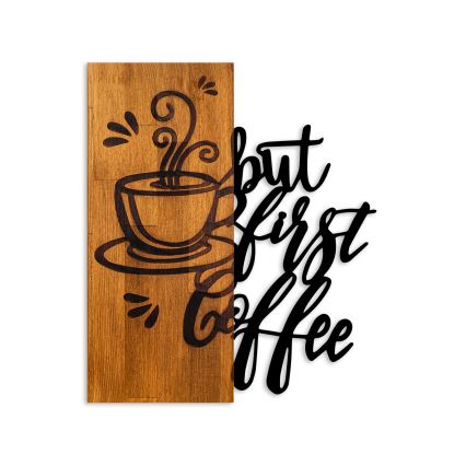 Seinäkoriste 50x58 cm kahvi puu/metalli