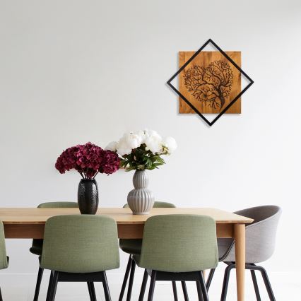 Seinäkoriste 54x54 cm puu puu/metalli