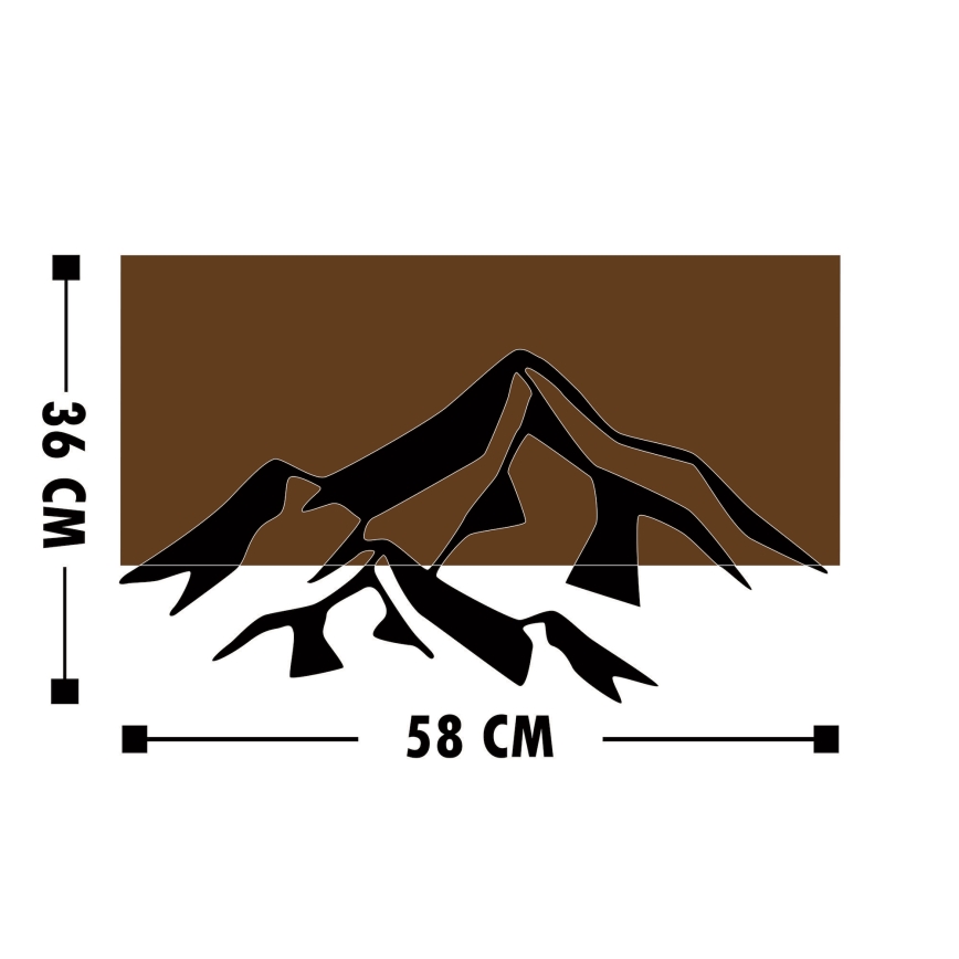 Seinäkoriste 58x36 cm vuoret puu/metalli