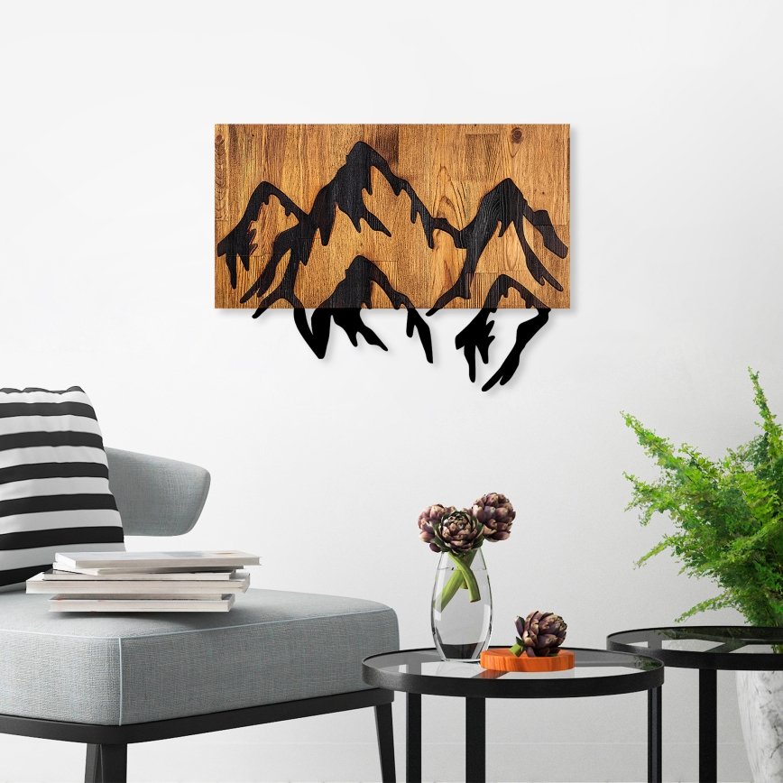 Seinäkoriste 58x44 cm vuoret puu/metalli