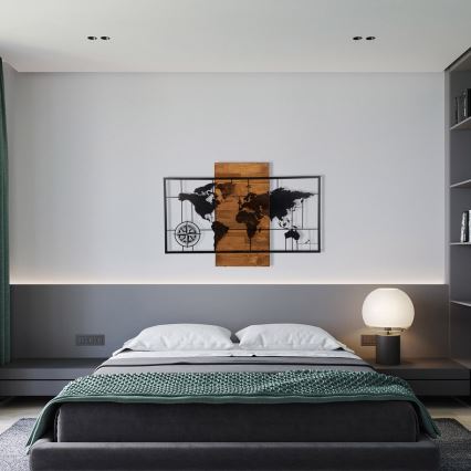 Seinäkoriste 58x85 cm kartta puu/metalli