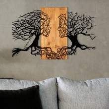 Seinäkoriste 58x92 cm elämänpuu puu/metalli