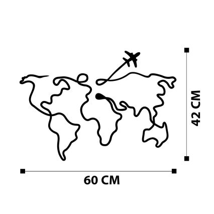 Seinäkoriste 60x42 cm kartta metalli