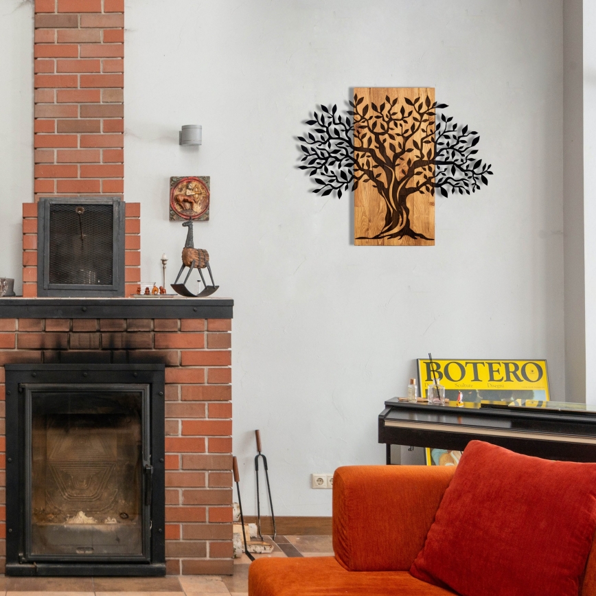 Seinäkoriste 72x58 cm puu puu/metalli